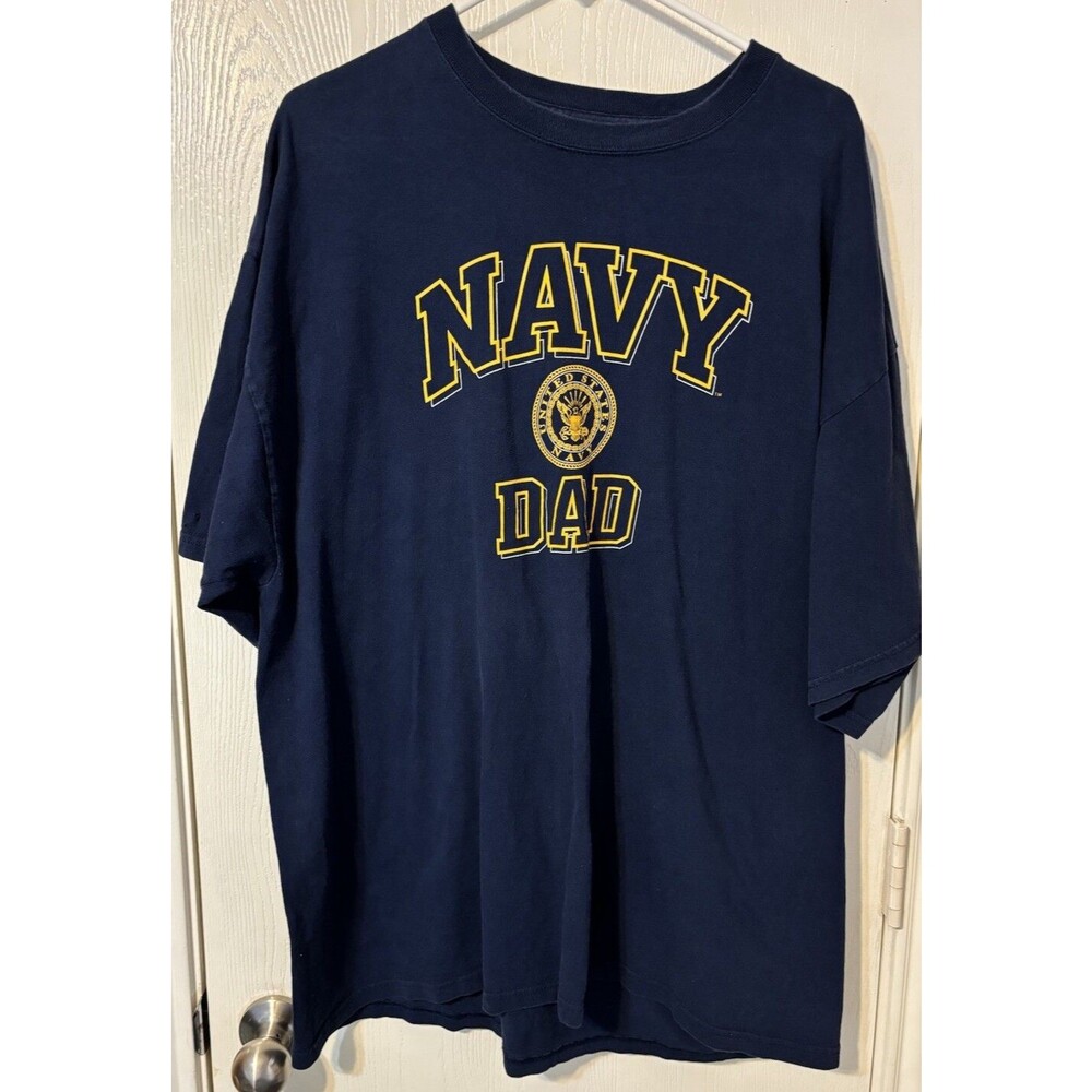 Navy Dad Size 2XL Blue Tshirt Shirtsleeve Cotton Military